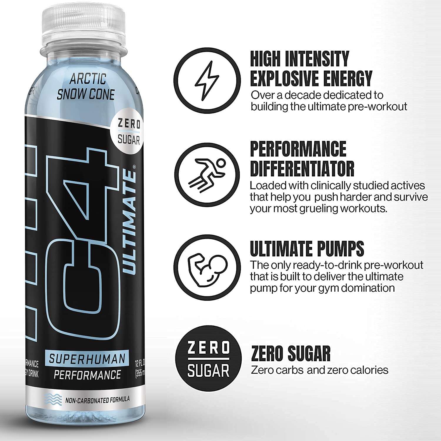 C4 Ultimate non-carbonated energy drink pack of 12 for convenient daily use