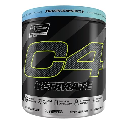 C4 Ultimate scoop pouring powder into glass for easy mixing