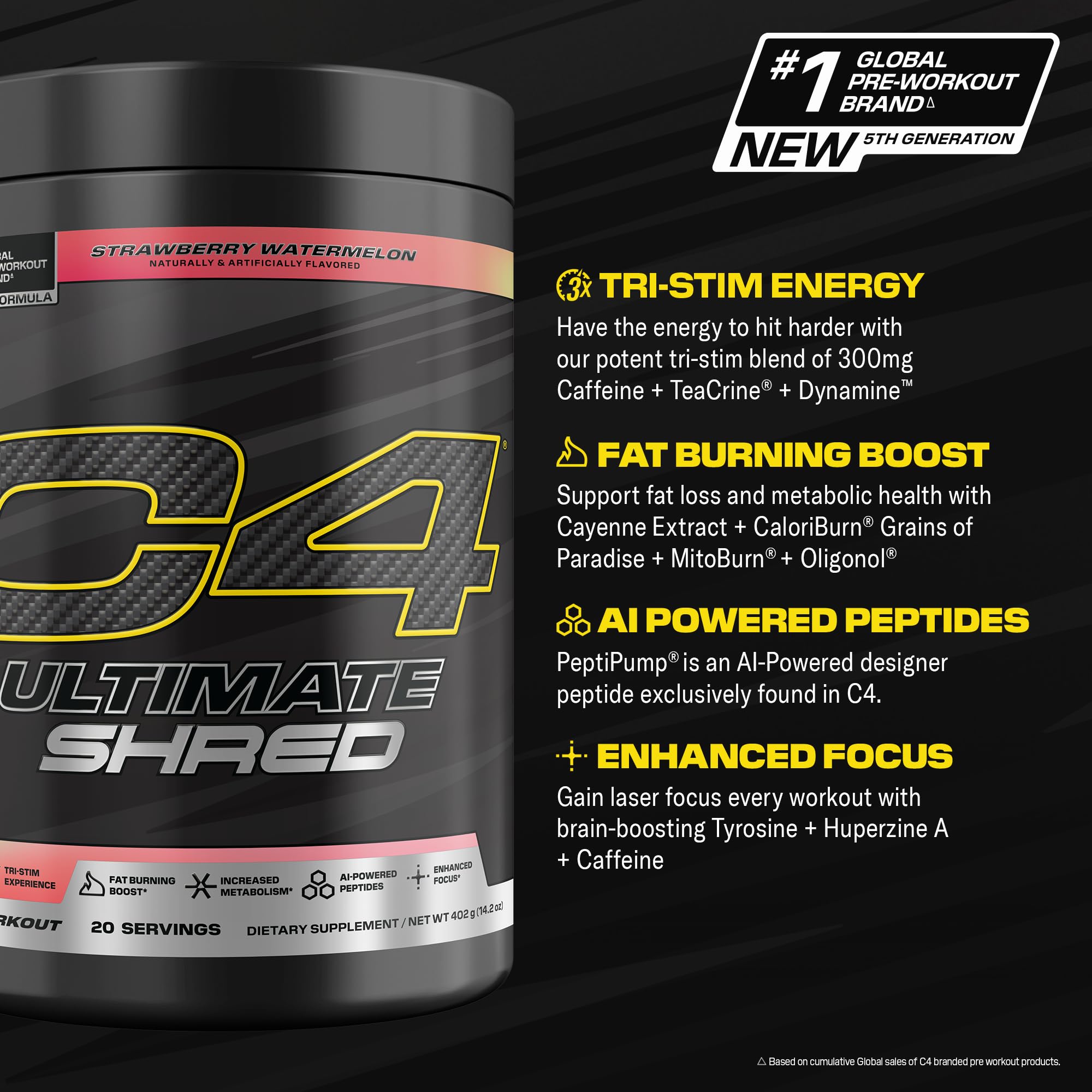 C4 Ultimate Shred precise measure scoop for accurate dosing before training