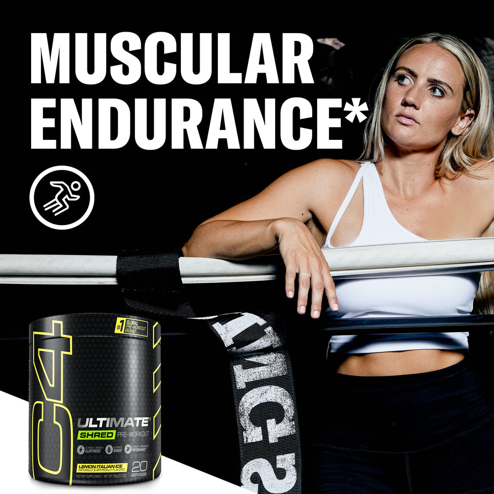 C4 Ultimate Shred mixed into a refreshing pre-workout drink.