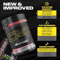 C4 Ultimate Shred mixing shaker prepared for a high-energy pre-workout