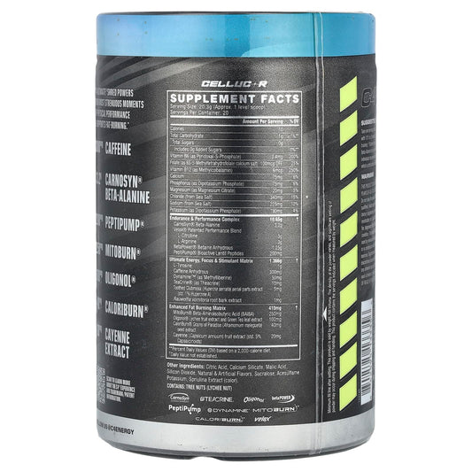 C4 Ultimate Shred scoop and label highlighting Tri-Stim energy for focused training