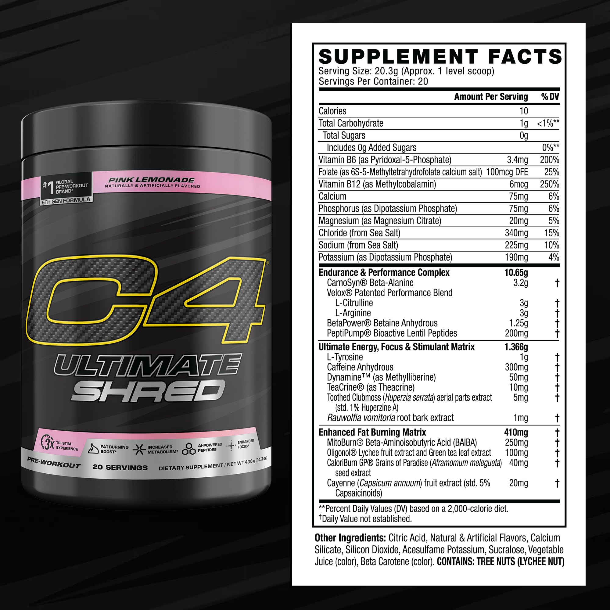 C4 Ultimate Shred velo-pumps illustration suggests intense pumps during workouts