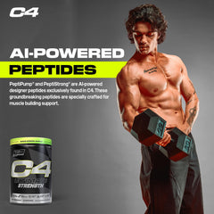 Athlete in gym preparing for training after taking C4 Ultimate Strength.