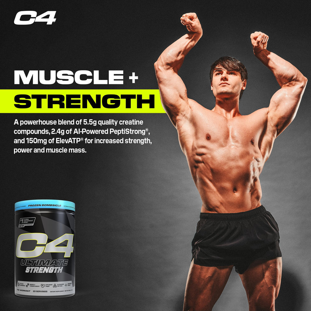 C4 Ultimate Strength being mixed into water for quick hydration during workouts