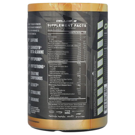 C4 Ultimate Strength powder scoop highlighting creatine and endurance blend for demanding sessions.