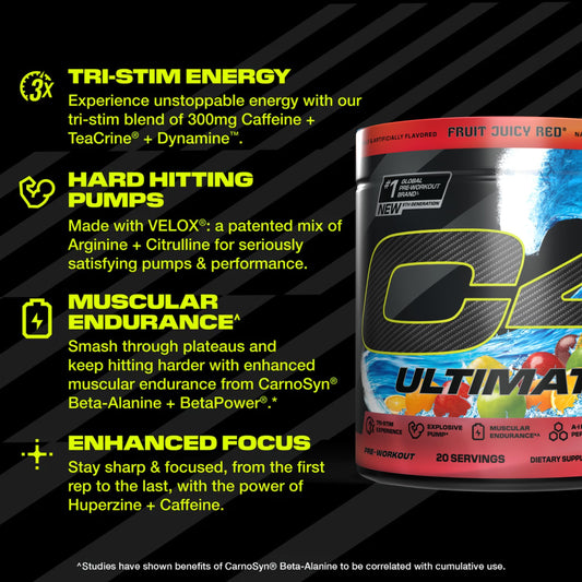 C4 Ultimate velox pumps enhance training fullness.