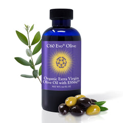 C60 Evo Pure ESS60 olive oil bottle for daily wellness and potential immune support.