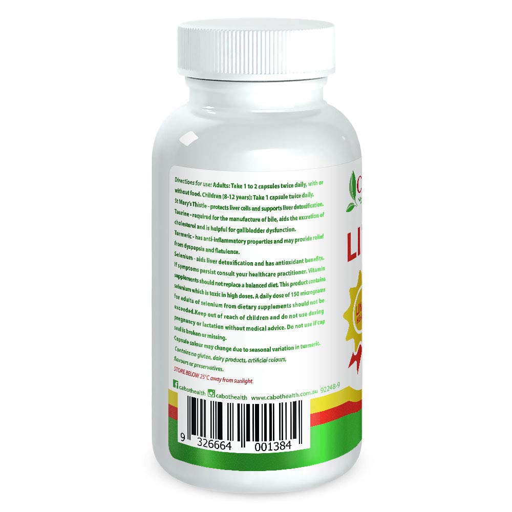Cabot Health LivaTone Plus turmeric capsules close-up for everyday liver wellness.