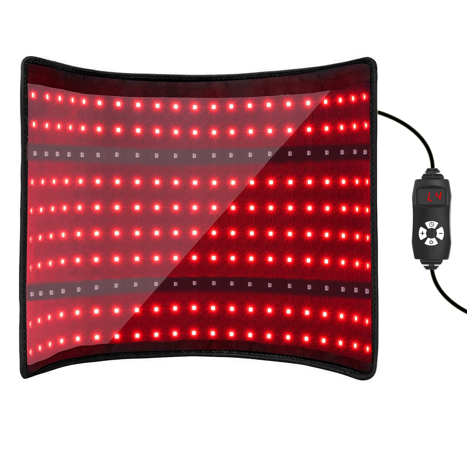 cabpay red light pad on bed providing soothing warmth with broad coverage.