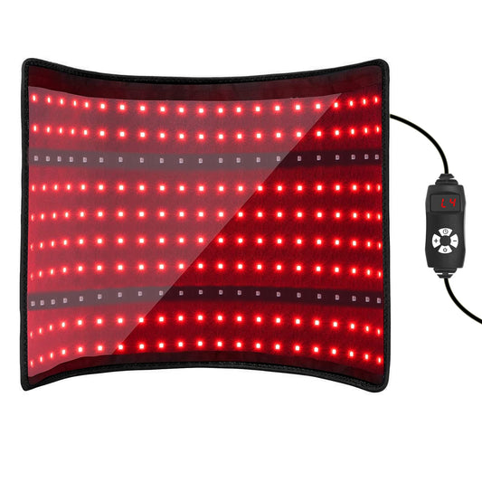 cabpay red light pad on bed providing soothing warmth with broad coverage.