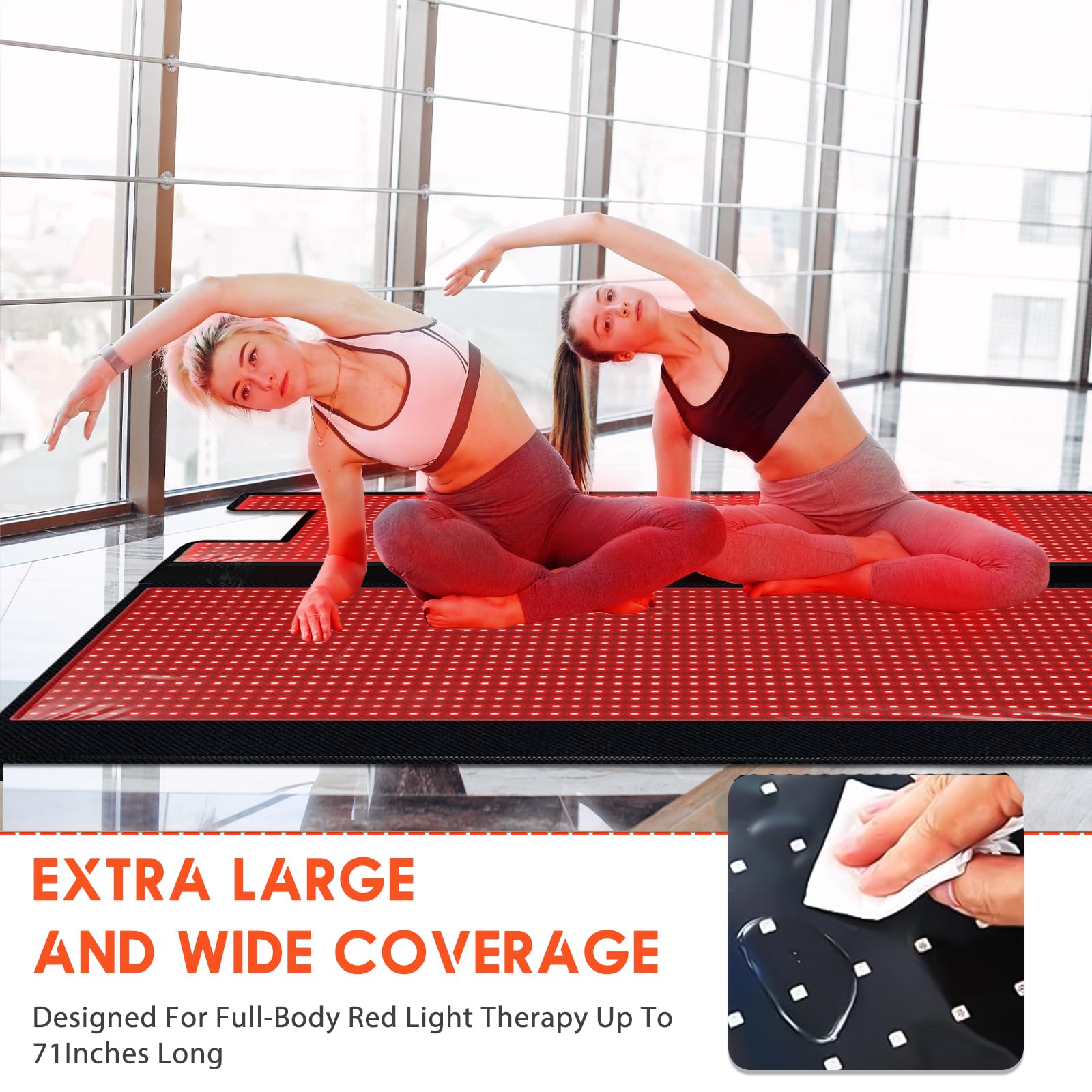 cabpay red light therapy blanket back view — targeted warmth for back comfort and joints.