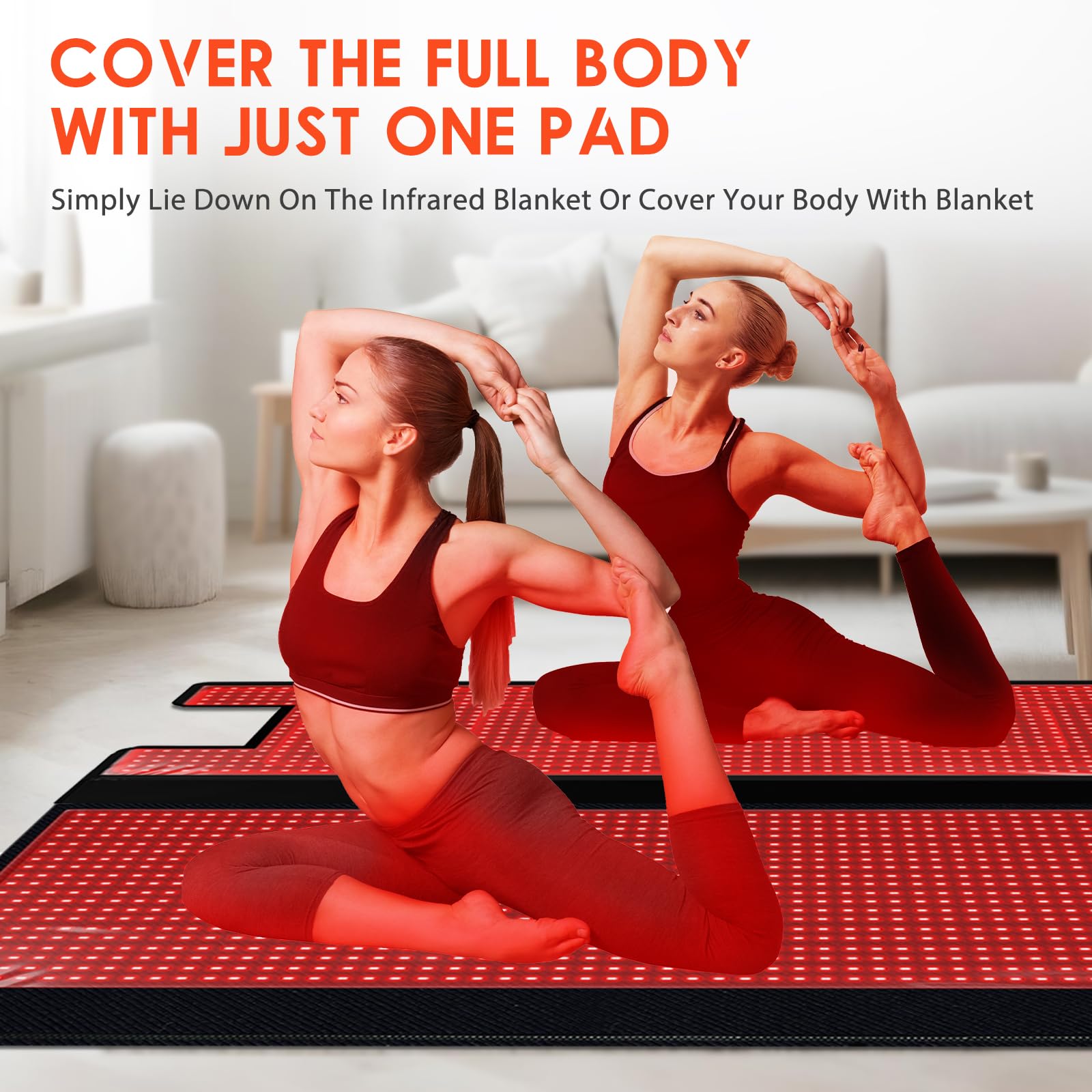 cabpay red light therapy blanket control panel — timer and brightness controls for personalized sessions.