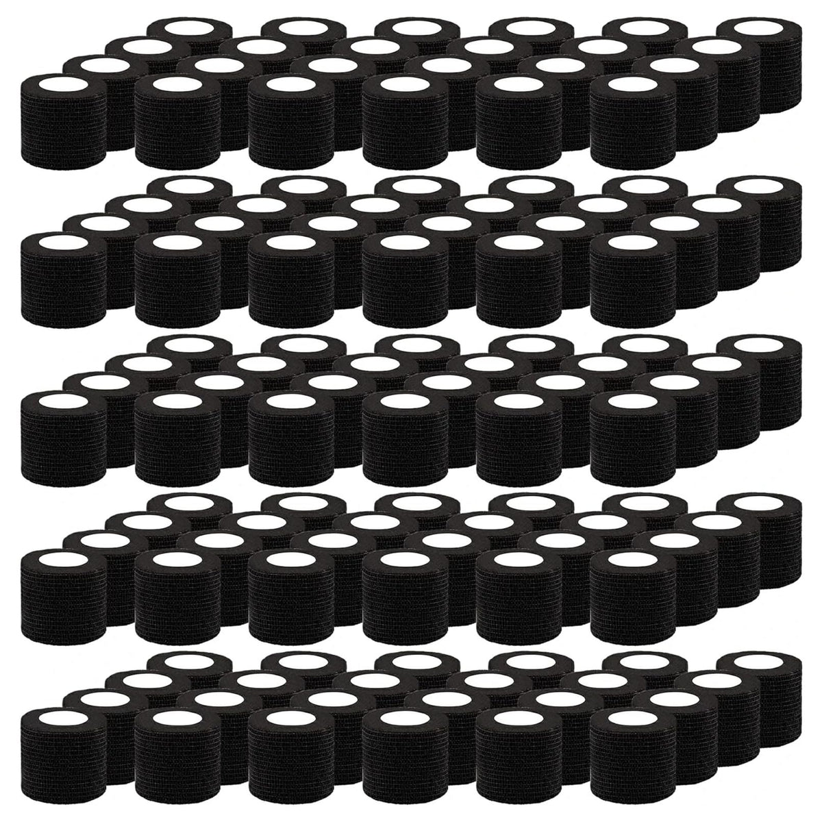 CACASO 120-roll self-adhesive bandage wrap in black shown as a bulk pack for daily use