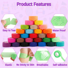 CACASO self-adherent wrap sticks to itself, not to skin or hair, for gentle removal.