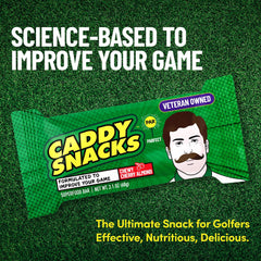 Caddy Snacks Chewy Cherry Almond bar packaging emphasizes vegan and gluten-free benefits