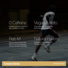 Cadence Cream Soda bottle pour, refreshing hydration during training sessions.
