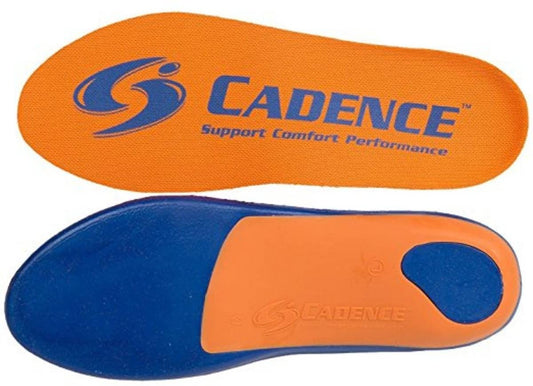 Cadence Insoles Orthotic Heel Support for improved shock absorption and comfortable heel ride.