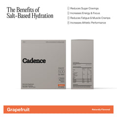 Cadence Race Energy Grapefruit dissolving in water for fast hydration.