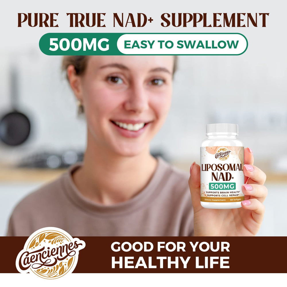 Caenciennes Liposomal NAD+ Plus packaging front signals premium quality.