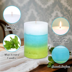 Cafemoon mint candle adds calm ambiance to living room or meditation corner.