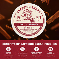 Caffeine Break pouch in a travel bag for gym or commute energy.