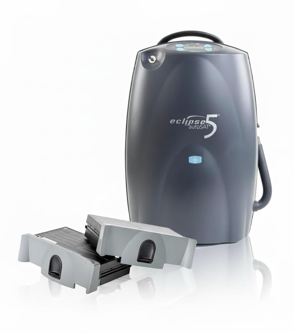 Caire Eclipse 5 battery charger in use enables continuous oxygen support on the go.