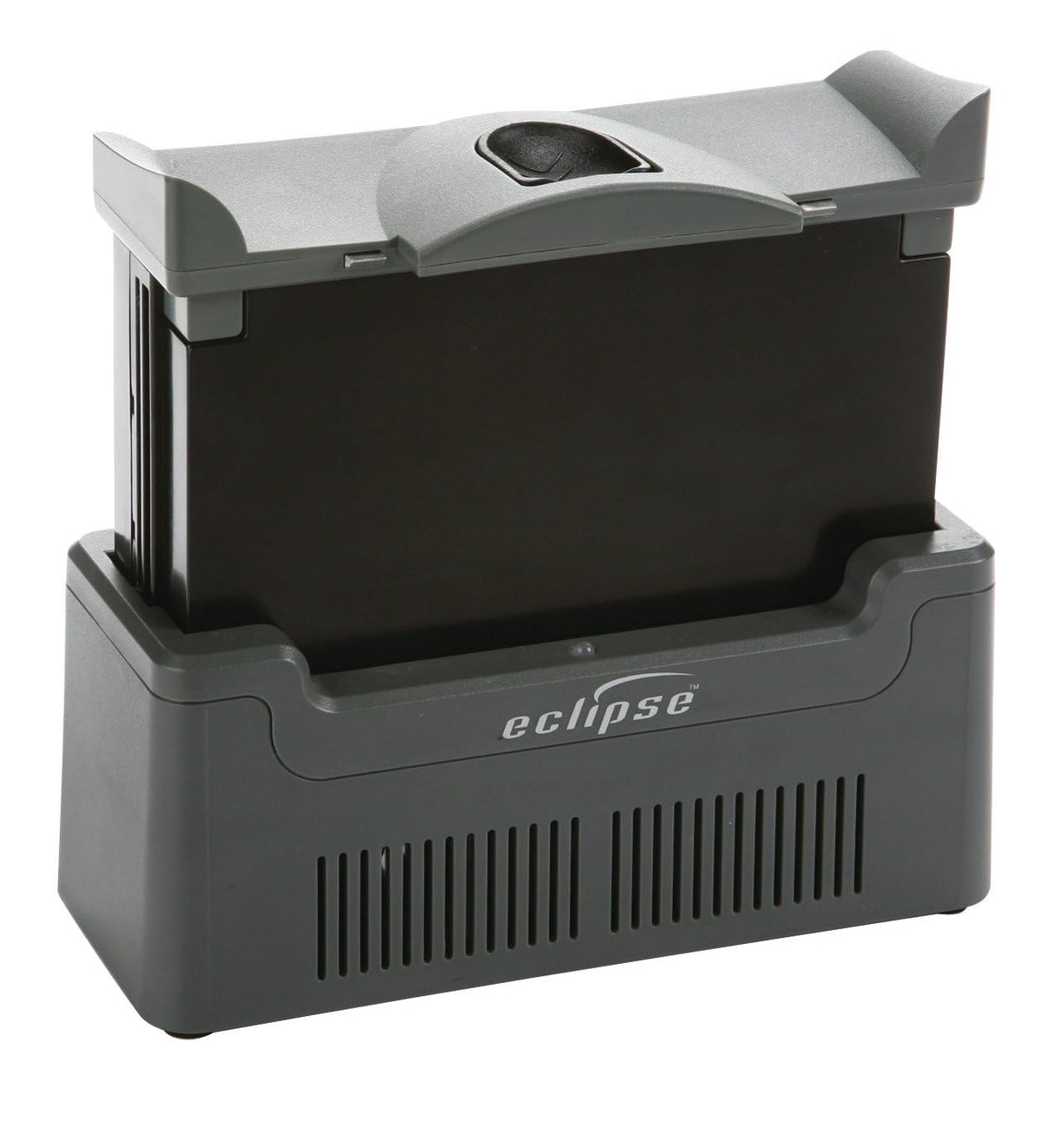 Caire Eclipse 5 battery charger front view demonstrates quick installation and portability.