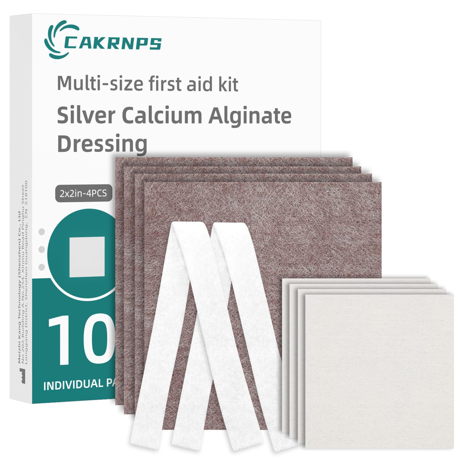 CAKRNPS calcium alginate wound dressing 2x2 inch pad for fast fluid management
