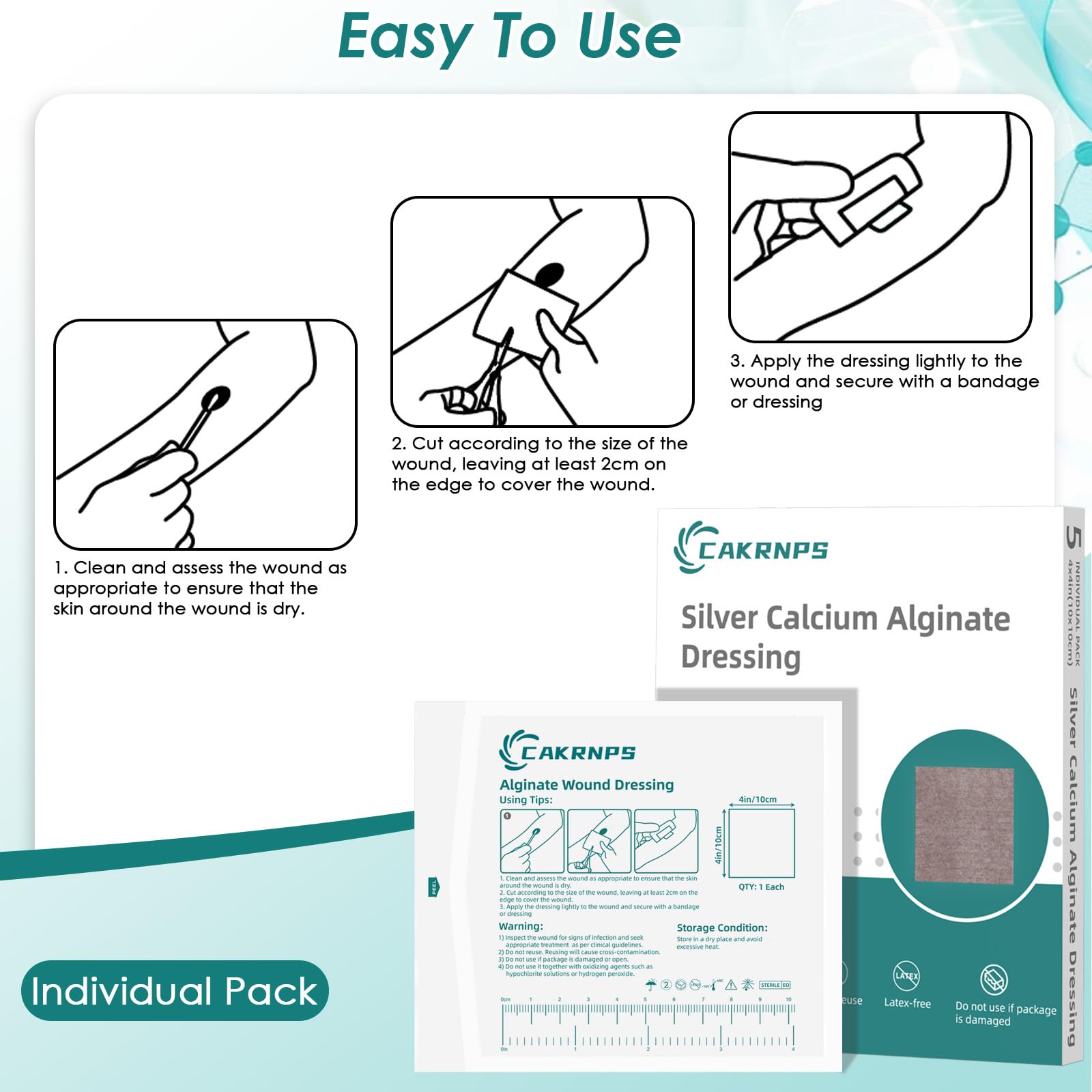 CAKRNPS versatile wound dressing for home and clinical settings.