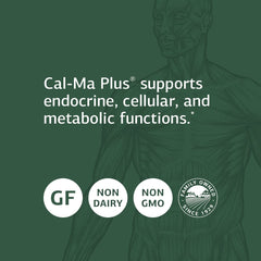 Cal-Ma Plus bottle with gluten-free label and packaging details