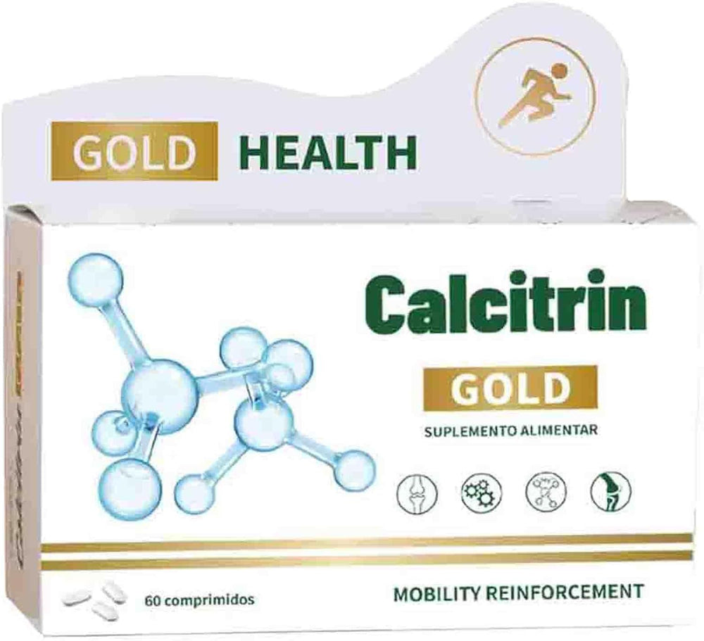 CALCITRIN GOLD bottle front view emphasizing convenient bone and joint support.