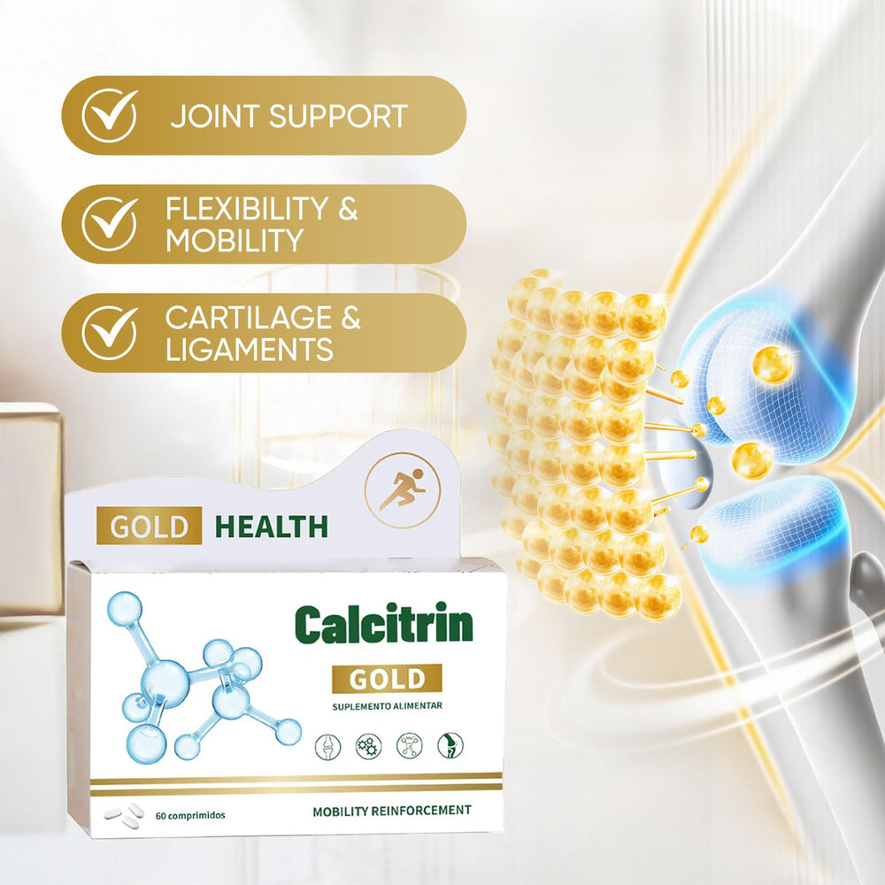 CALCITRIN GOLD label closeup highlights key nutrients for bone health.