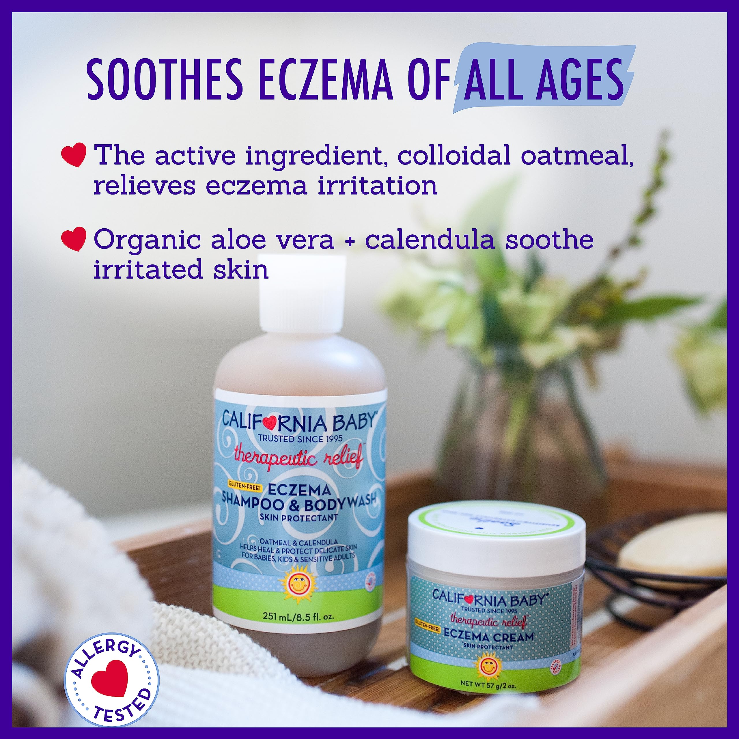 California Baby Eczema Cream dedicated-facility image highlighting allergen-conscious production