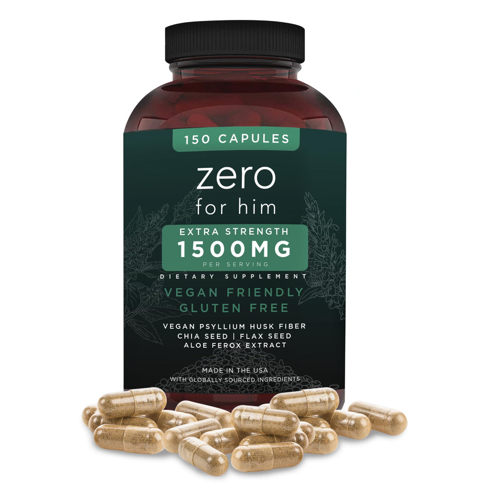 California Basics extra-strength fiber for men bottle shown for daily digestion support.