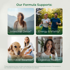 Calivita ParaProteX bottle with glass of water for daily routine