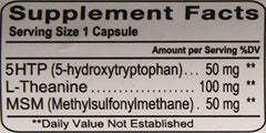 Calm Advantage 5-HTP and L-theanine blend visual emphasizing nervous system support