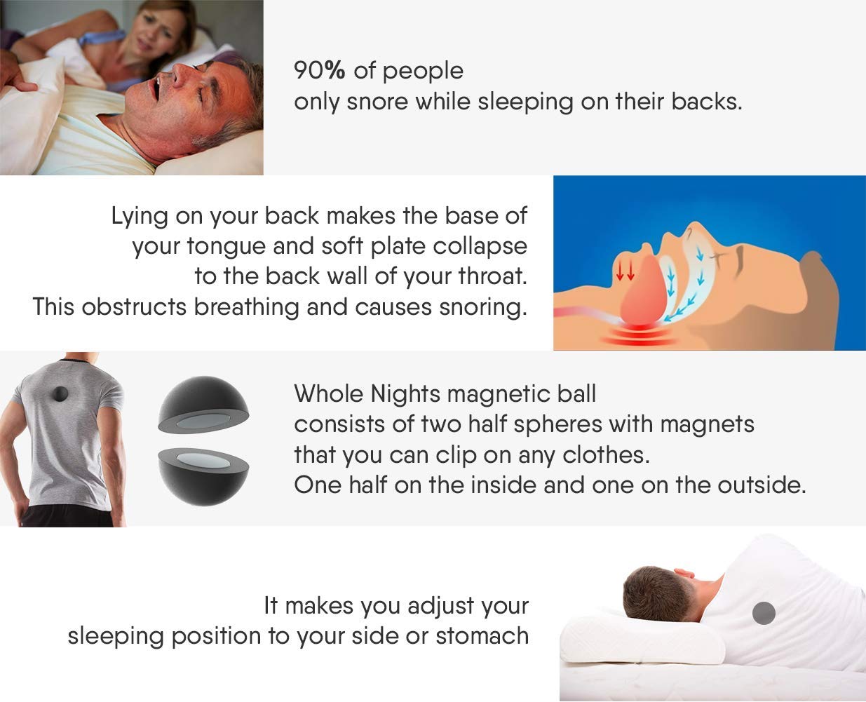 Calma Whole Nights side-sleep setup during bedtime routine.