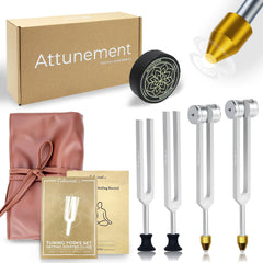 CALMCREST 128 Hz tuning fork with crystal base for balanced meditation.