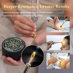 CALMCREST 384Hz tuning fork with crystal base aids deep resonance sessions.