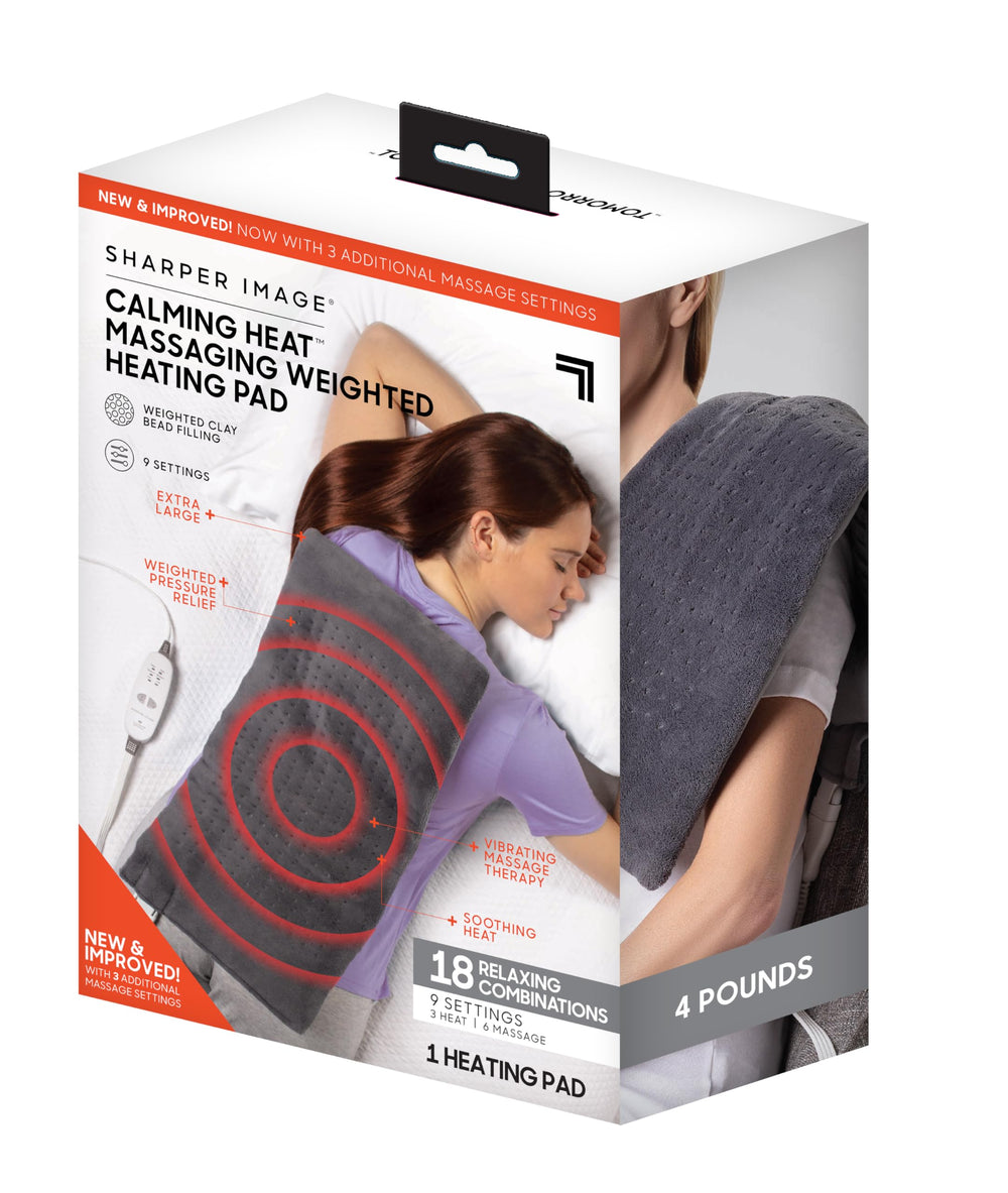 Calming Comfort Calming Heat Massaging Pad resting on a couch for cozy relief