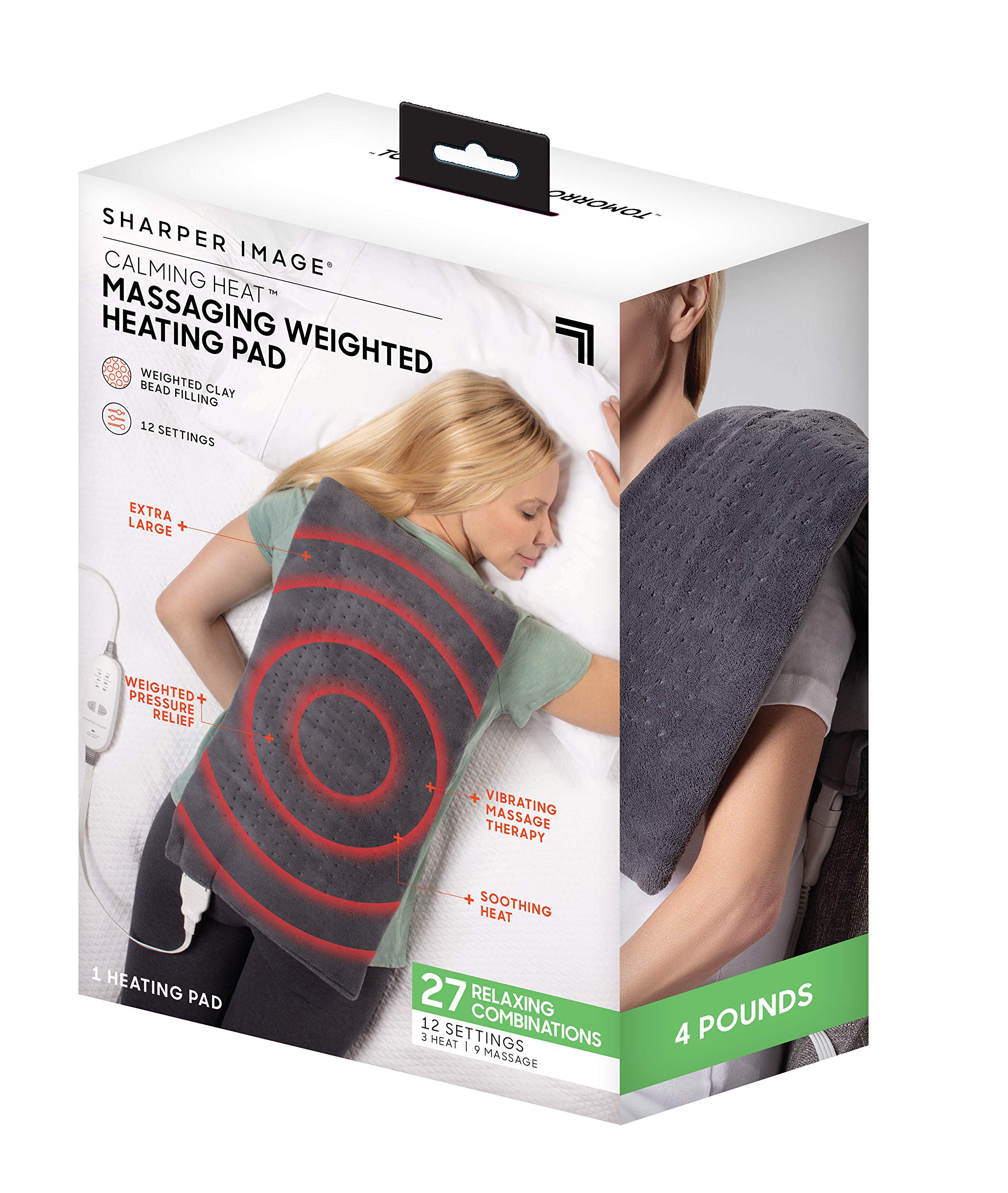 Calming Comfort Calming Heat Pad, side view for targeted warmth to soothe sore muscles.