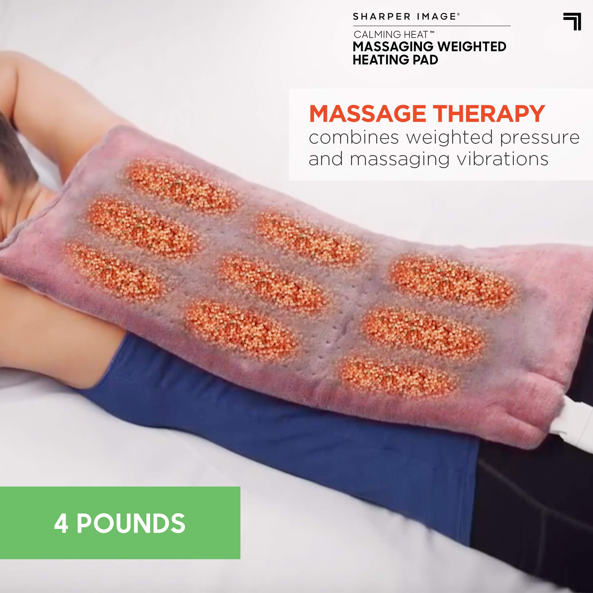 Calming Comfort heat pad controls for easy 3-heat and 9-massage settings.