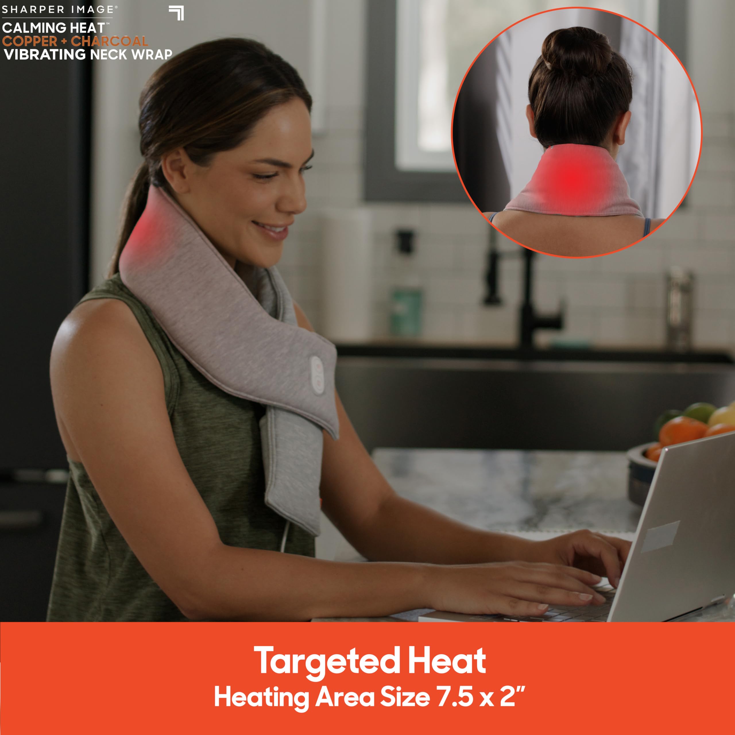 Adjustable straps on Calming Comfort neck wrap for a secure, personalized fit