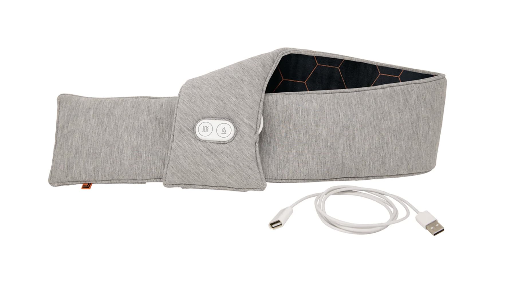 Calming Comfort Sharper Image neck wrap front view showing compact design for targeted warmth