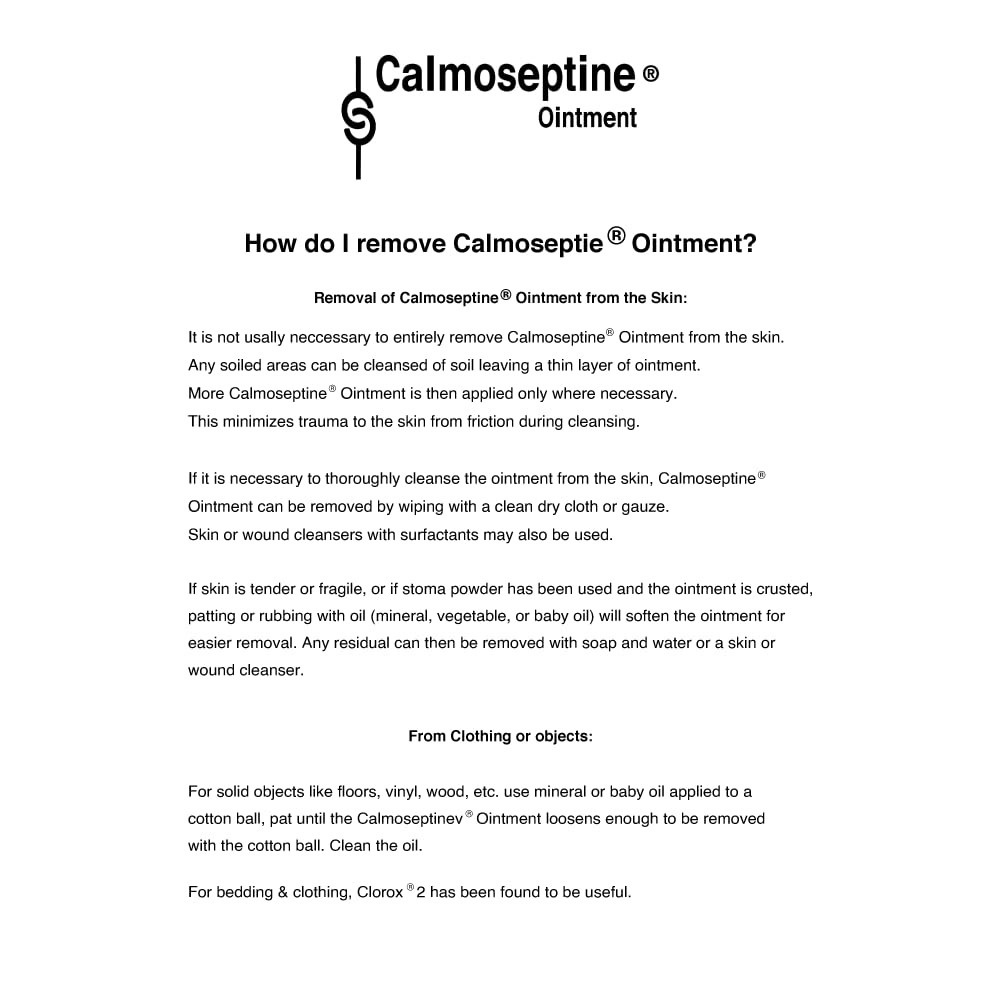 Calmoseptine being applied to irritated skin for temporary relief and barrier protection.