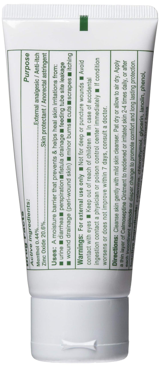 Calmoseptine barrier ointment application on skin relieves irritation and shields from moisture.