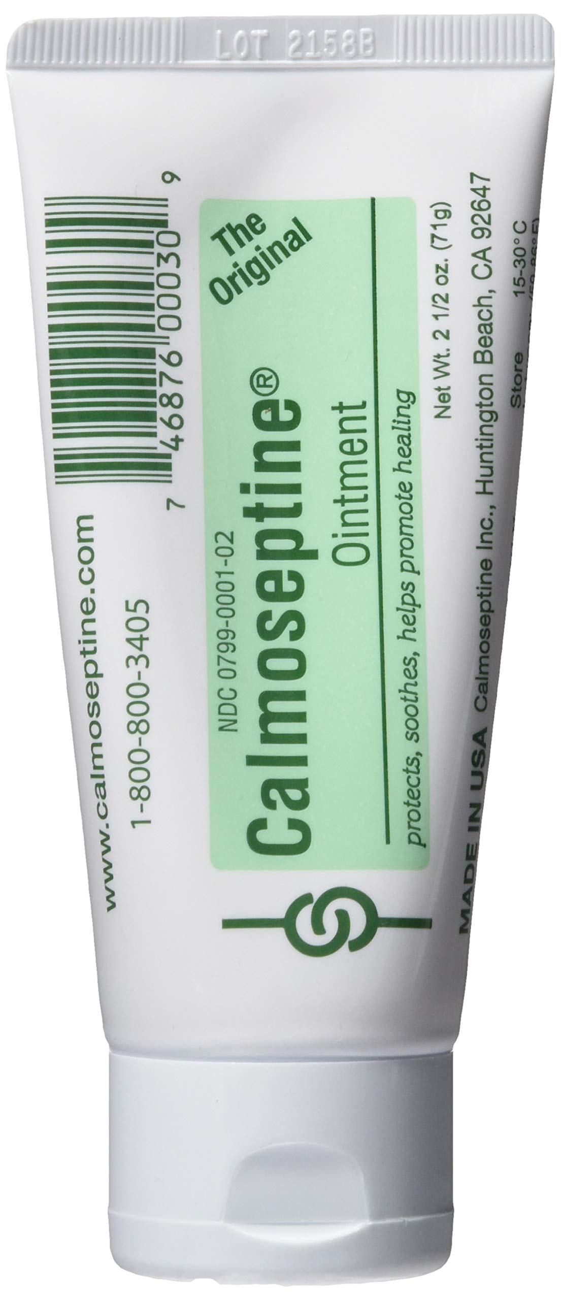 Calmoseptine moisture barrier ointment tube protects irritated skin while blocking leaks.