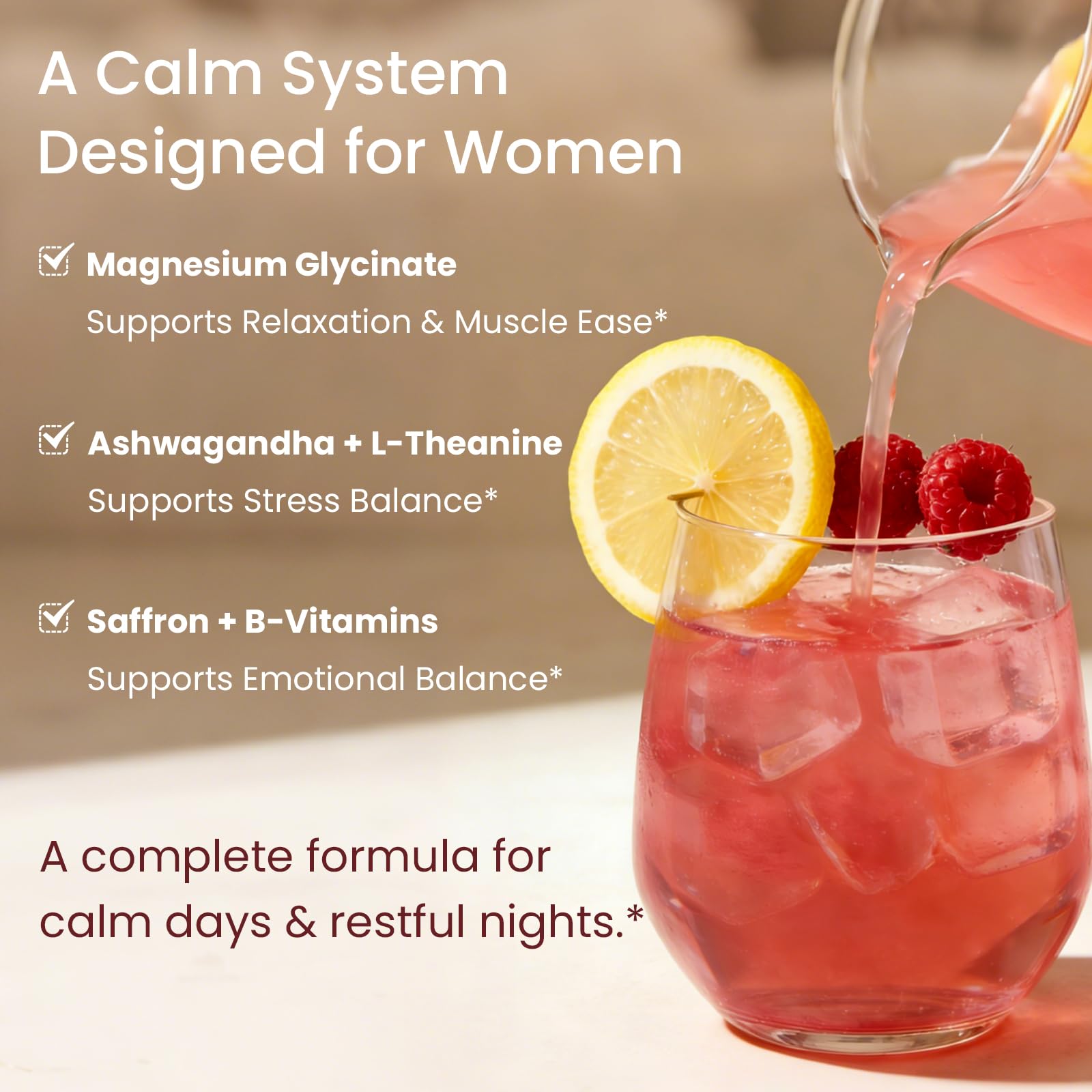 CalmRest no-sugar vegan non-GMO label for clean living.