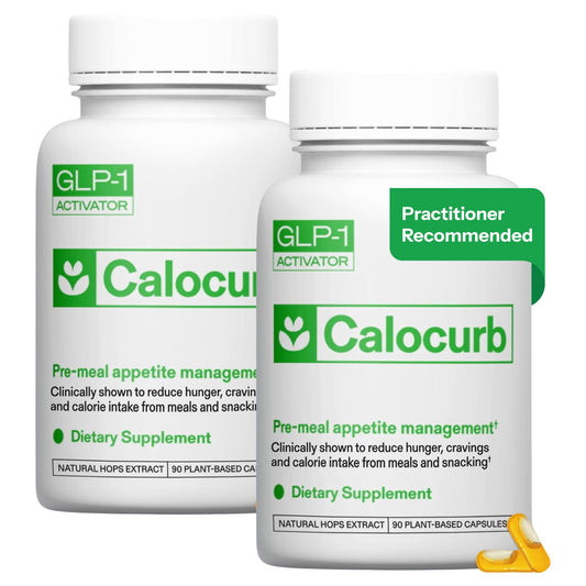 Calocurb bottle with Amarasate label supports pre-meal appetite control.